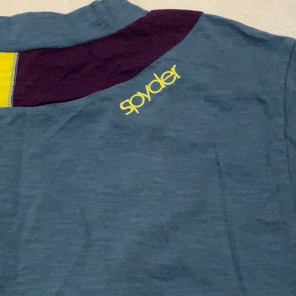 Spyder VNECK SLUB ATHLETIC TOP - Blue/Purple/Yellow - Picture 5 of 12